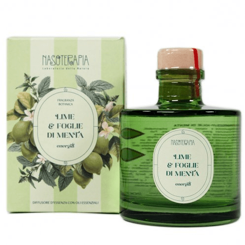 Diffusore 200 ml LIME E FOGLIE DI MENTA con bastoncini - Nasoterapia